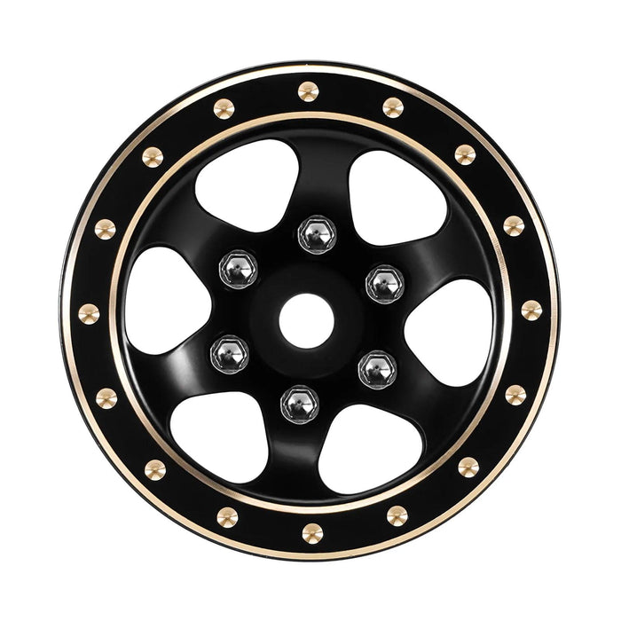 4PCS INJORA 1.0" 28x15.4mm Crawler Beadlock Wheels 1/24 1/18 (Messing)