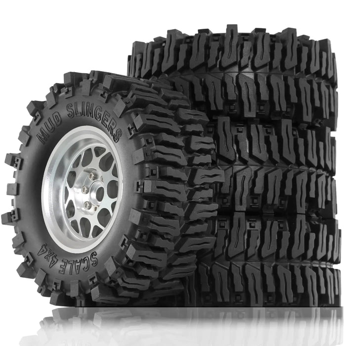 4PCS 2.2" 130x55mm 1/10 Crawler Wheels Set (Metal, Rubber)