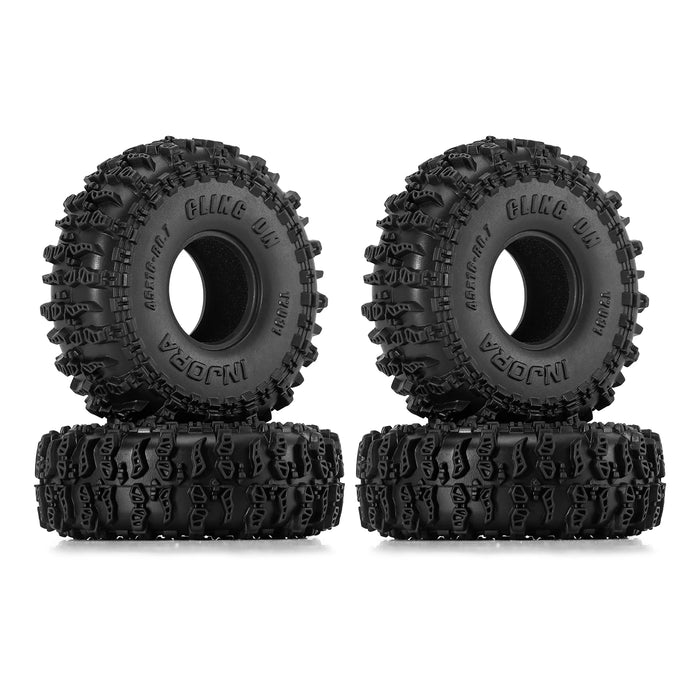 INJORA 4PCS 0.7" 45x16mm Cling On Crawler Tires 1/30