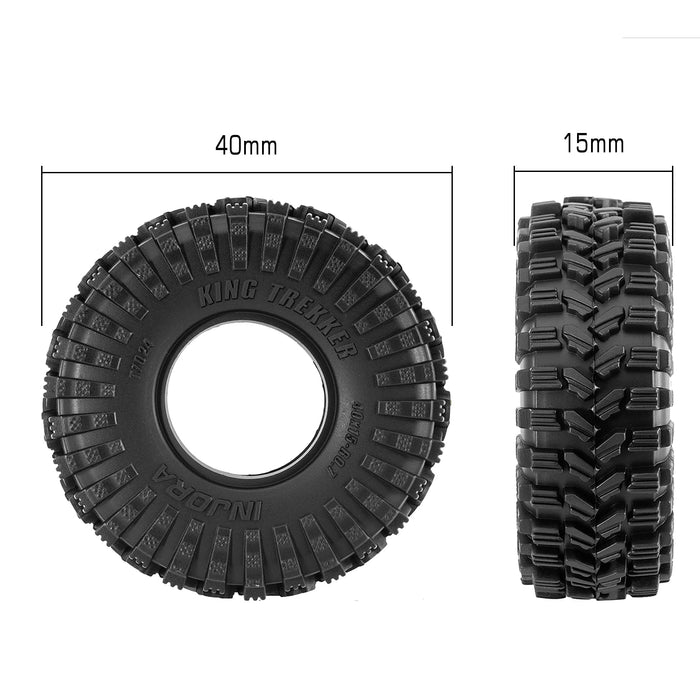 INJORA 4PCS 0.7" 40x15mm King Trekker Crawler Tires 1/30