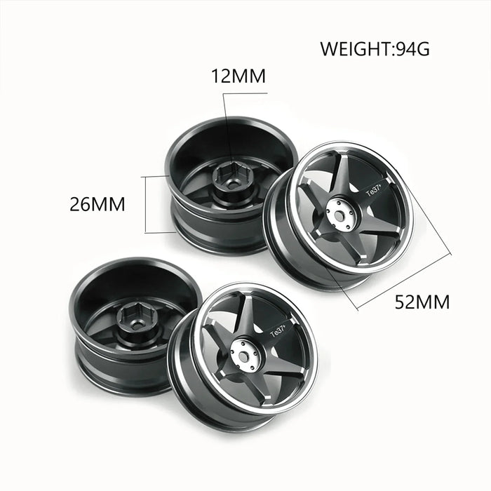 4PCS 52x26mm 1/10 Touring Drift Wheels (Metal)