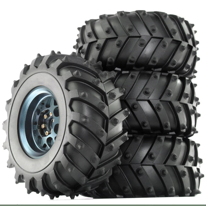 4PCS 2.2" 128x58mm 1/10 Crawler Beadlock Wheels Set (Metal, Rubber)