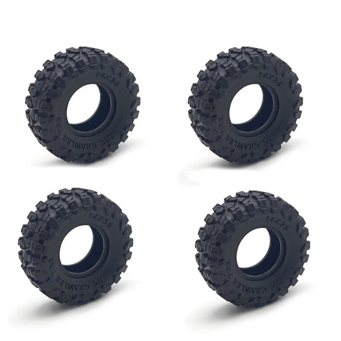 4PCS 0.7'' Beadlock Wheel Set for AXIAL SCX30 1/30 (Rubber, Messing)