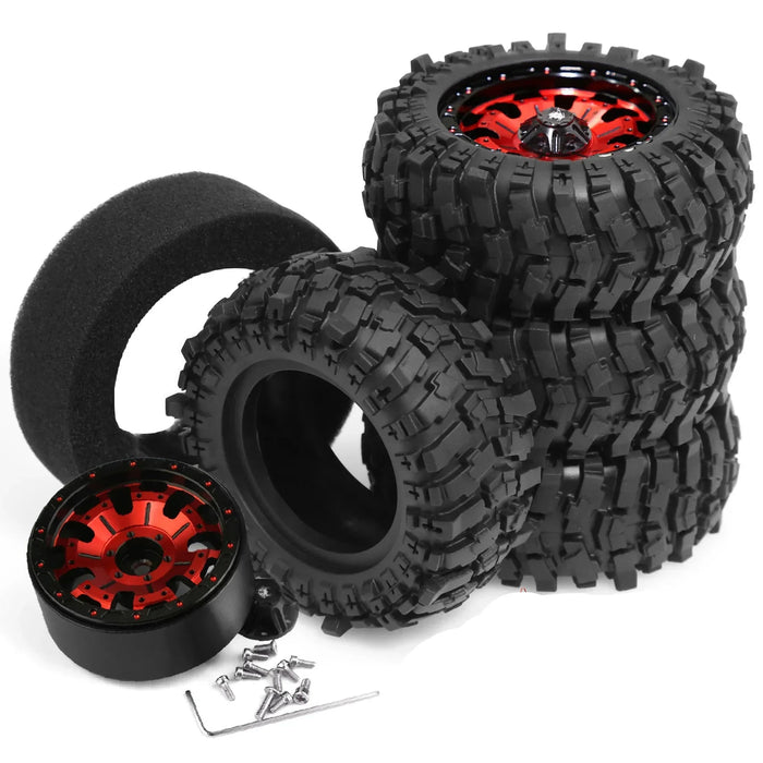 4PCS 1.9" 88x36mm 1/12 Crawler Beadlock Wheels Set (Metal, Rubber)