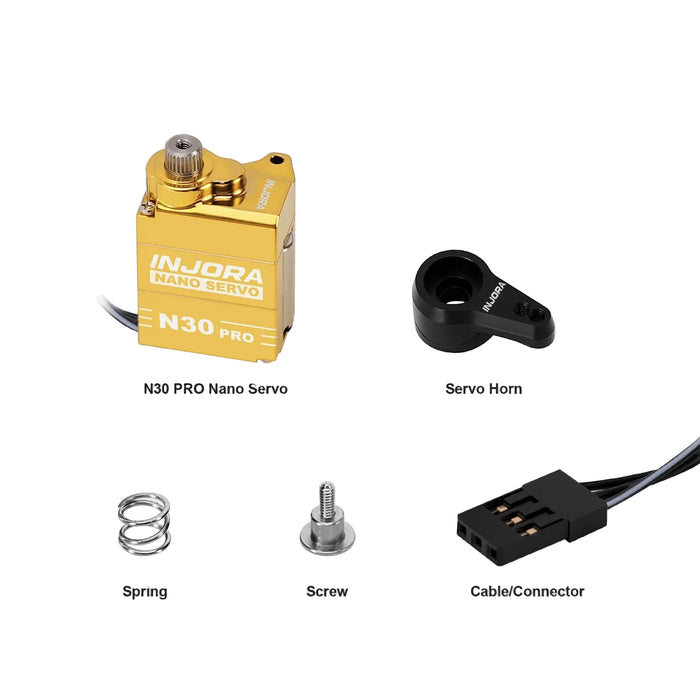 INJORA N30 PRO NANO Servo w/ Servo Saver for Axial SCX30 1/30
