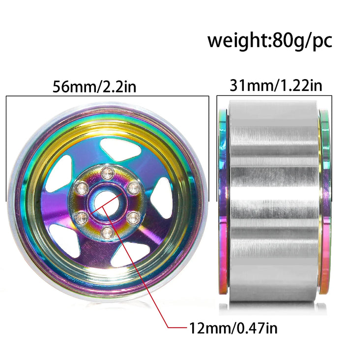 4PCS 1.9" 56x31mm 1/10 Crawler Beadlock Wheels (Metal)