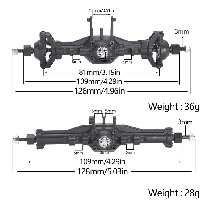 Essieu diamant complet droit avant arrière pour Traxxas TRX4-M 1/18 (plastique)