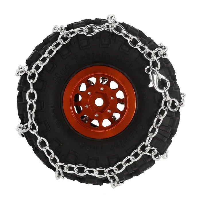 4PCS INJORA 1.0" 55-65mm 1/18 1/24 Crawler Tires Snow Chain