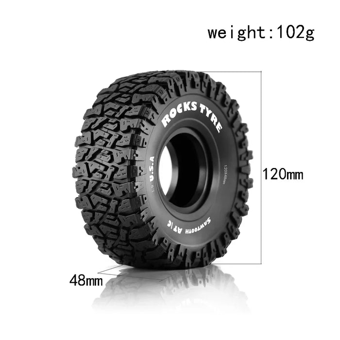 4PCS 1.9" 120x48mm 1/10 Crawler Tires (Rubber)