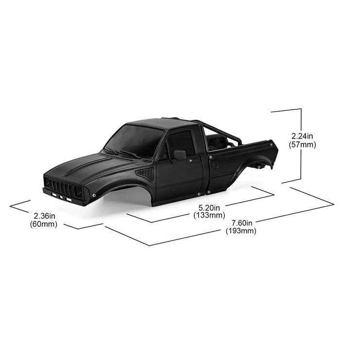 INJORA IR60-24 Pickup Hard Body Shell with Bed Rack for Axial SCX24 1/24