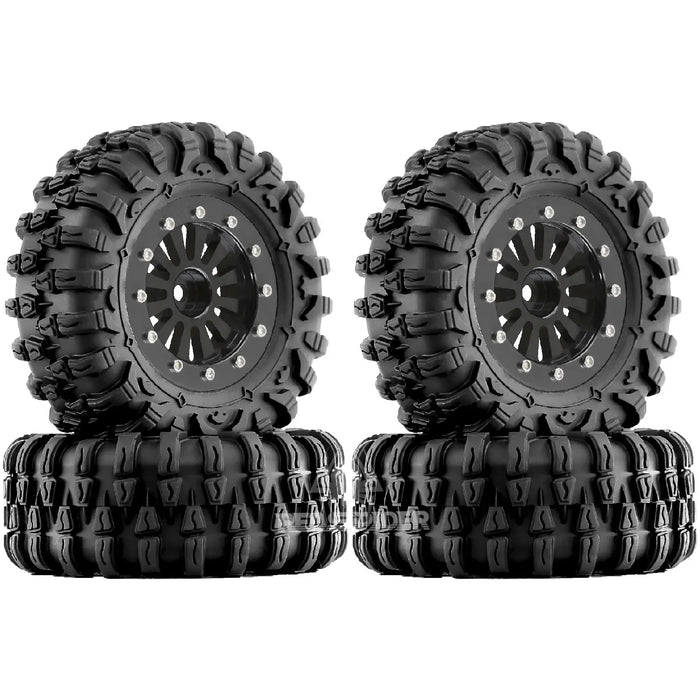 4PCS 1.3" 65x26mm 1/18 1/24 Crawler Wheels Mud Tires (Metal, Rubber)