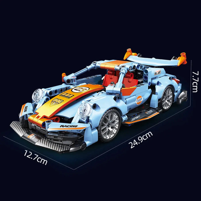 Blocs de construction modèle Porsche 1/18 Pull Back (523 pièces)