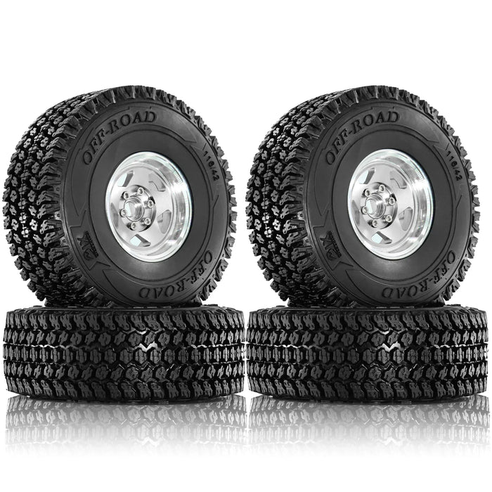 4PCS 1.9" 116x42mm 1/10 Crawler Beadlock Wheels Set (Metal, Rubber)