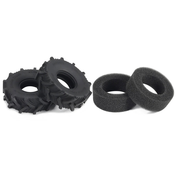 4PCS 1.0" 62x24mm 1/18 Mud Terrain Wheel Set (Rubber, Alu)