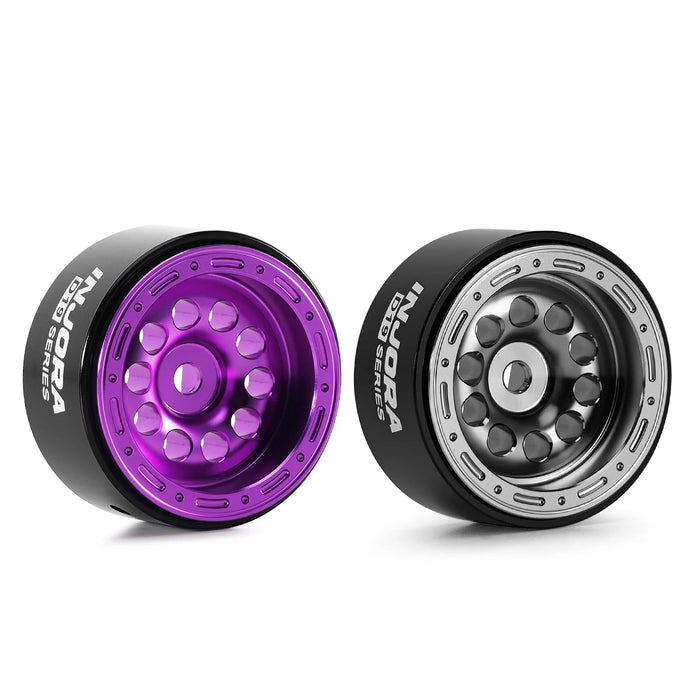 INJORA 4PCS 0.7" 19x10.7mm D19 Beadlock Crawler Wheels 1/30 (Alu)