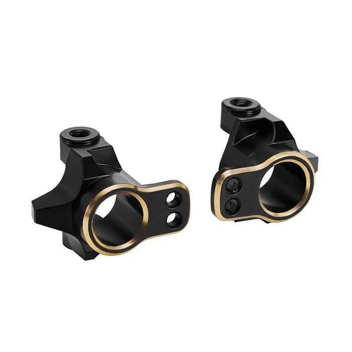 INJORA Skid Plate Steering Knuckles C Hubs Axle Tubes for FMS FCX24M 1/24 (Brass)