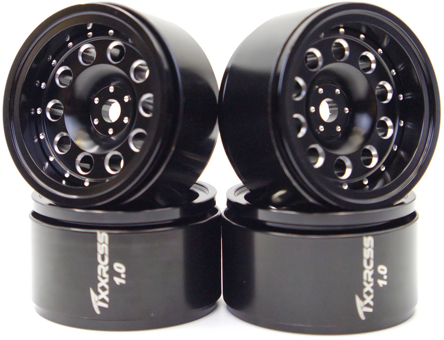 TxxRcss 4PCS 1.0" 27.5x16mm Beadlock Wheels Rims 1/24 (Alu)