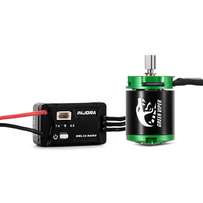 INJORA MBL32-NANO Brushless ESC & 1621 Green Viper Motor 4300KV 1/30