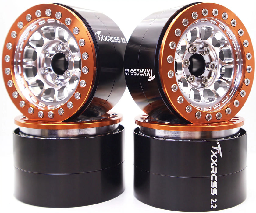 TxxRcss 4PCS 2.2" 61.5x40.5mm Beadlock Wheel Rims 1/10 (Alu)