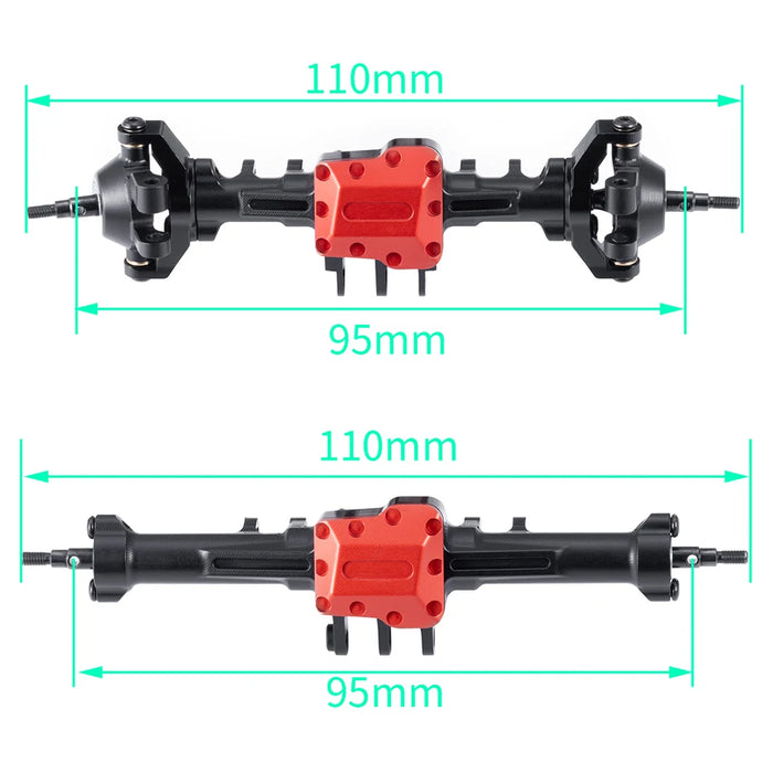Extended / Stock Front Rear Complete Axle for Traxxas TRX-4M 1/18 (Alu)