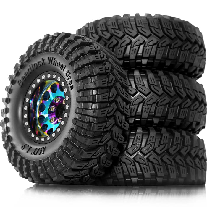 4PCS 1.9" 115x45mm 1/10 Crawler Beadlock Wheels Set (Metal, Rubber)