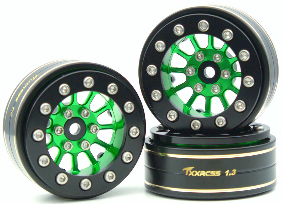 TxxRcss 4PCS 1.3" 36.8x16.5mm Beadlock Wheel Rims 1/18/24 (Alu)