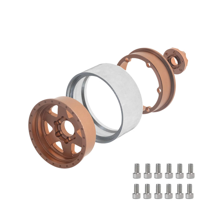 4PCS 1.9" 56x24mm 1/10 Crawler Beadlock Wheels Set (Metal)