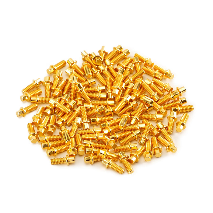 INJORA 100PCS 1.3" Wheels M1.6 Beadlock Screws (Black, Gold)
