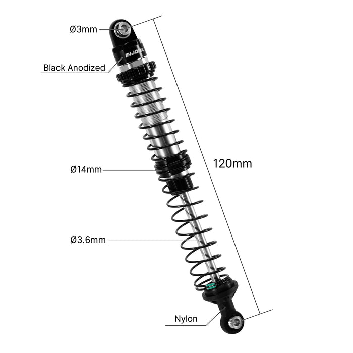DRX Dual-Rate Spring Oil Shocks 80-120mm 1/10