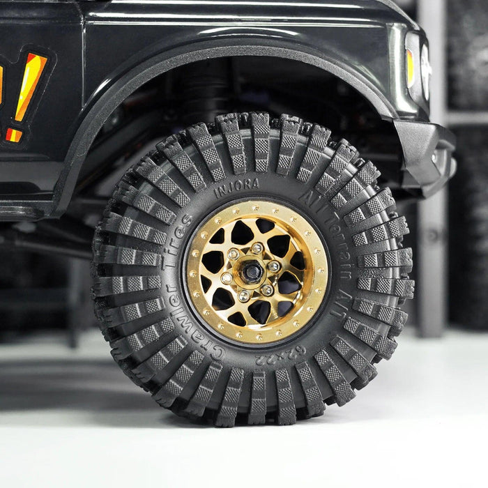 INJORA 1.0" 28x15.4mm 1/24 1/18 Crawler Beadlock Wheels (Brass)