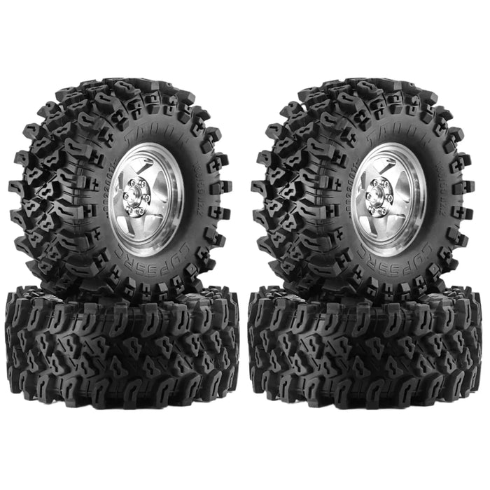 4PCS 2.2" 136x58mm 1/10 Crawler Beadlock Wheels Set (Metaal, Rubber)