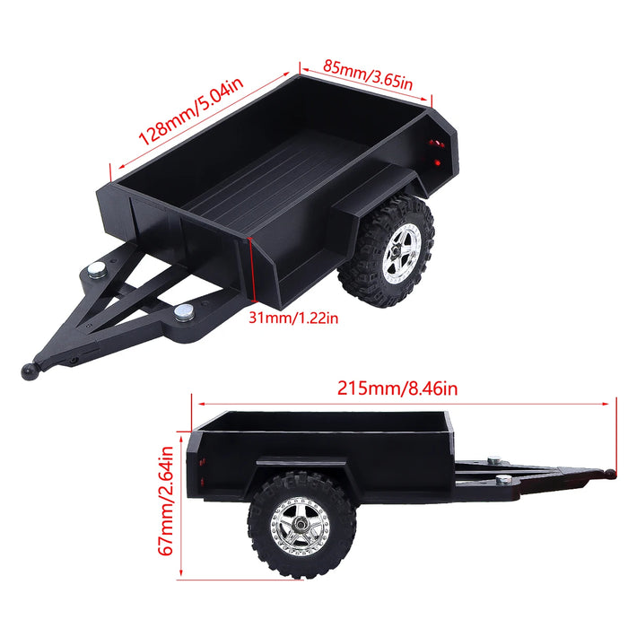 Nutzfahrzeuganhänger mit Anhängerkupplung und Aufbewahrungsbox für Traxxas TRX4M 1/18