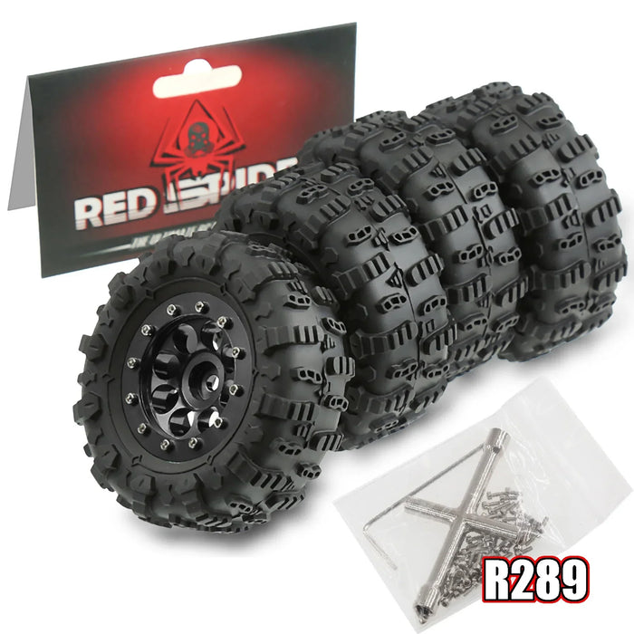 4PCS 1.3" 65x26mm 1/18 1/24 Crawler Wheels Mud Tires (Metal, Rubber)