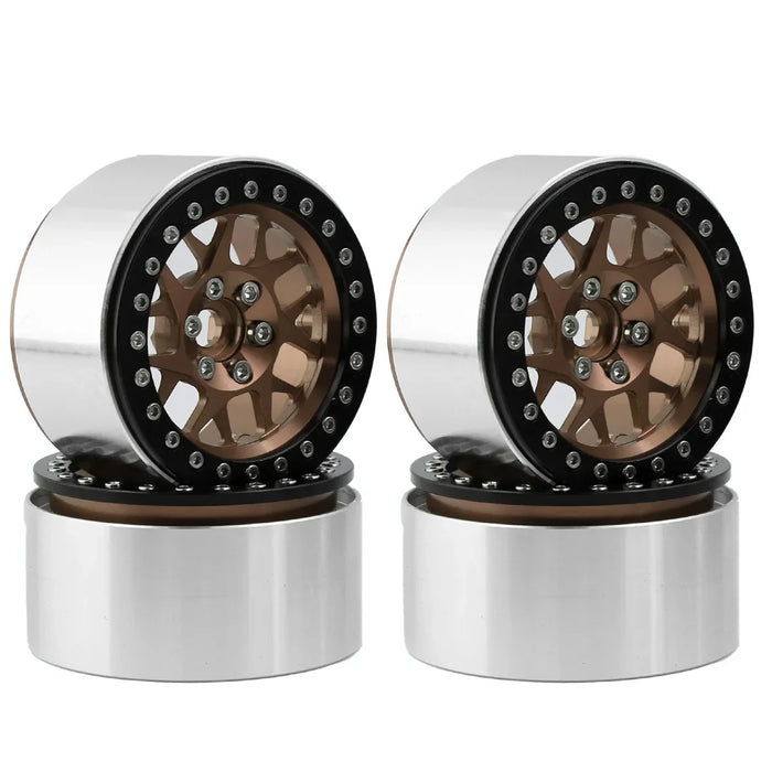 4PCS 2.2" 65x35mm 1/10 Crawler Beadlock Wheels Set (Metal)