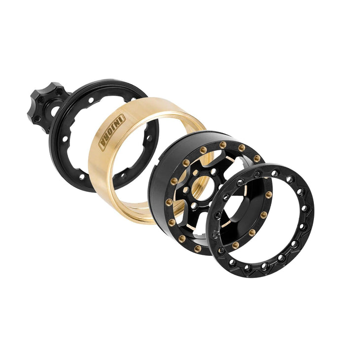 INJORA 1.3" 33.5x16.5mm 1/24 1/18 Beadlock Wheel Rims (Brass)