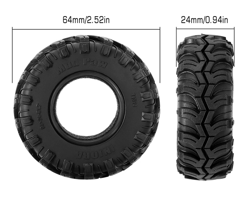 4PCS INJORA S5 1.3" 64x24mm 1/24 1/18 Crawlers Tires