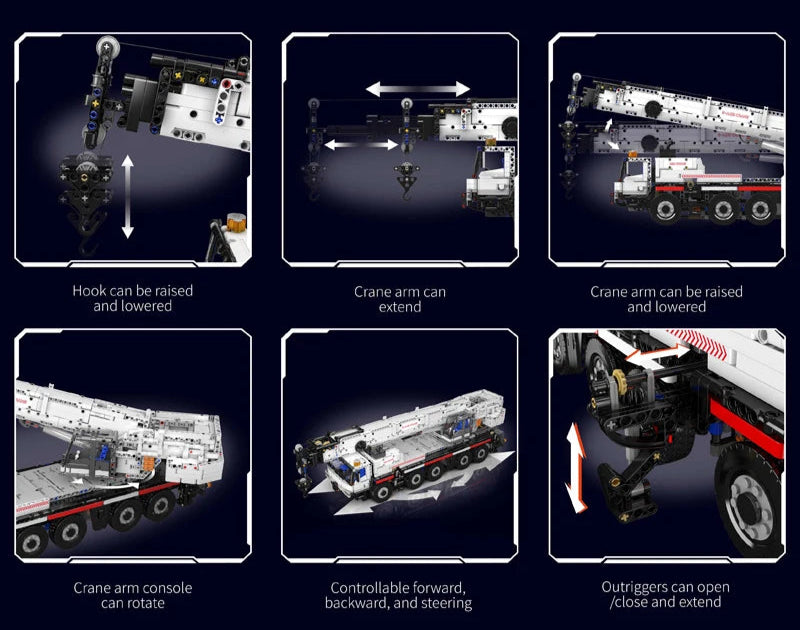 MOULD KING 17075 Camion Grue Mobile LTM1110 Blocs de Construction (3248 Pièces)