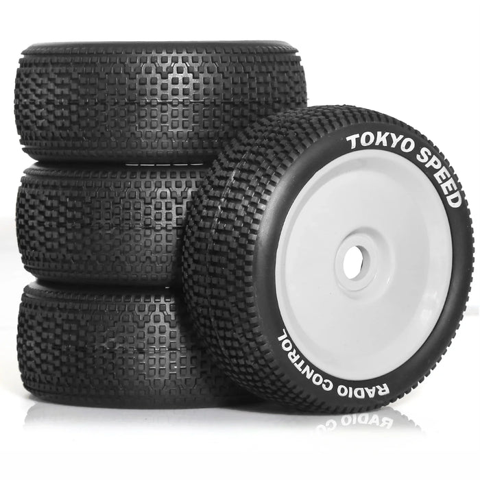 4PCS 110x45mm 1/8 Buggy Wheels Set (Plastic, Rubber)