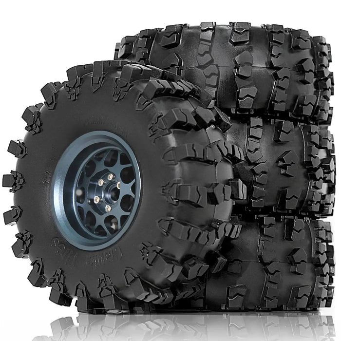 4PCS 2.2" 150x58mm 1/10 Crawler Beadlock Wheels Set (Metaal, Rubber)