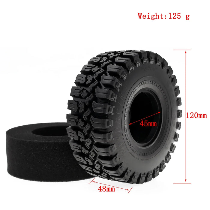 4PCS 1.9" 120x48mm 1/10 Crawler Tires (Rubber)