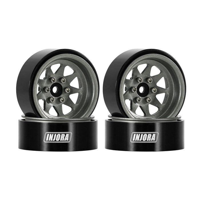 INJORA -4.05mm Offset 1.3" 33.5x14.8mm Beadlock Crawler Wheels 1/24 1/18 (Steel) W1312