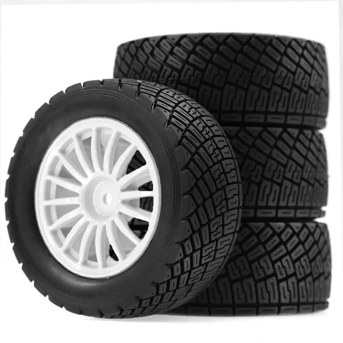 4PCS 80x30mm 1/10 Rally Wheels Set (Metal, Rubber)