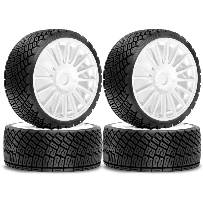 4PCS 100x40mm 1/8 Touring/Drift Wheels Set (Plastic, Rubber)