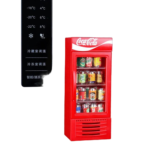 Mini Simulation Cola Refrigerator Model Decoration 1/10