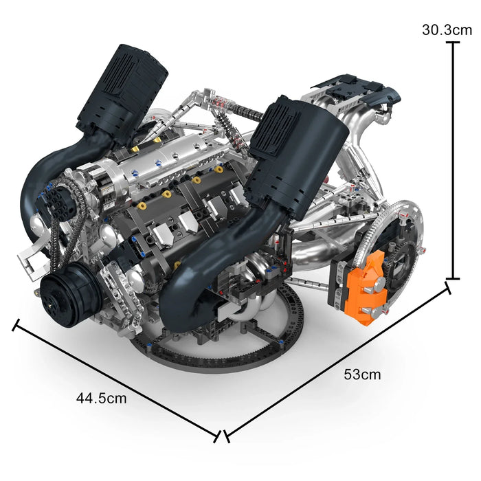 Mould King 10248 JZK V8 Hyper Engine Model Building Blocks (Stukken 3192)