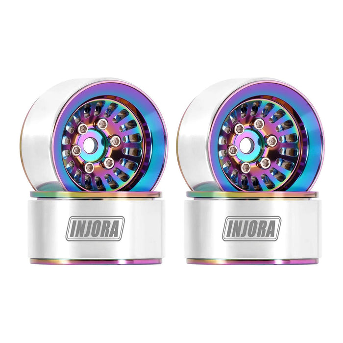 4PCS INJORA 1.0" 27.6x15mm 1/18 1/24 Crawler Beadlock Wheels (Aluminium)