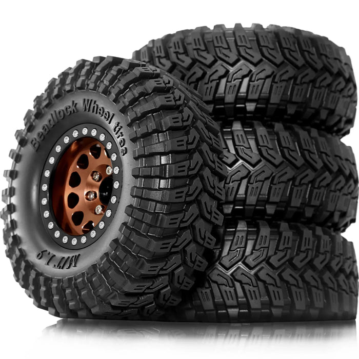 4PCS 1.9" 115x45mm 1/10 Crawler Beadlock Wheels Set (Metal, Rubber)