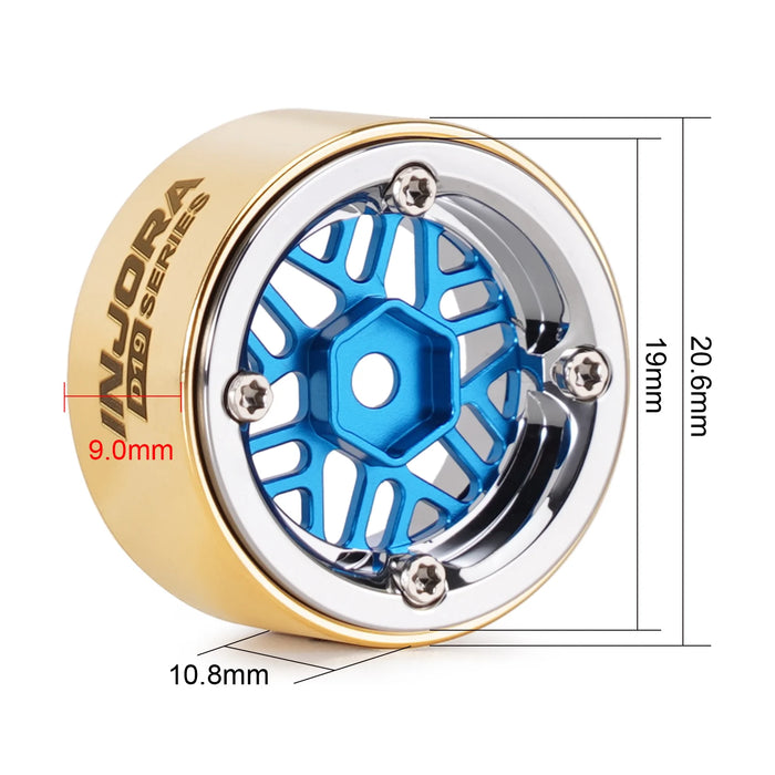 INJORA 4PCS 0.7" 19x10.8mm ModuWheel Wheels Rims 1/30