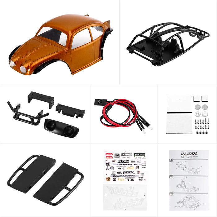 INJORA BUG18 Body w/ Interior & Chassis for Traxxas TRX4M 1/18