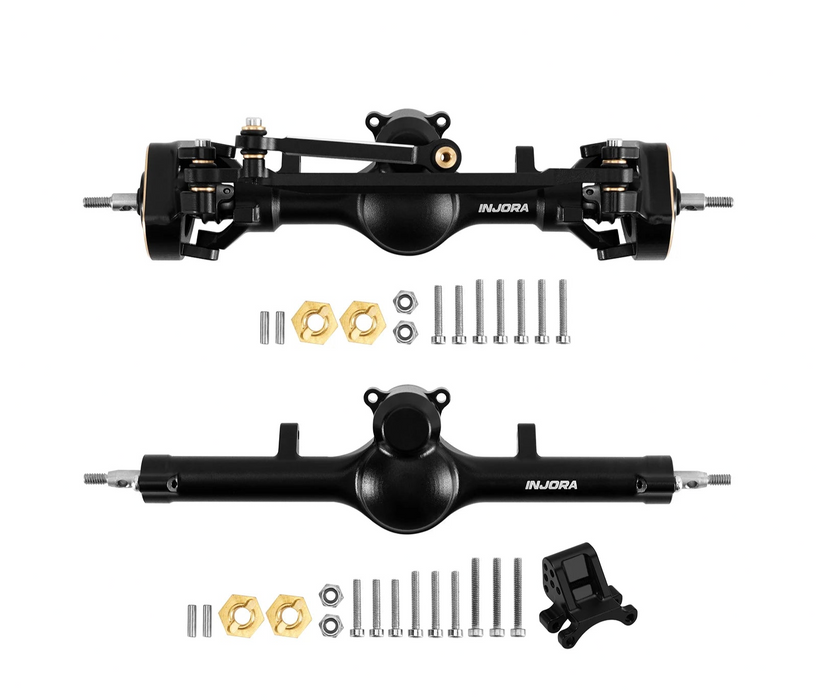 Axes planétaires +4mm avec arbres à double joint pour Axial SCX24 1/24 (Alu, laiton)